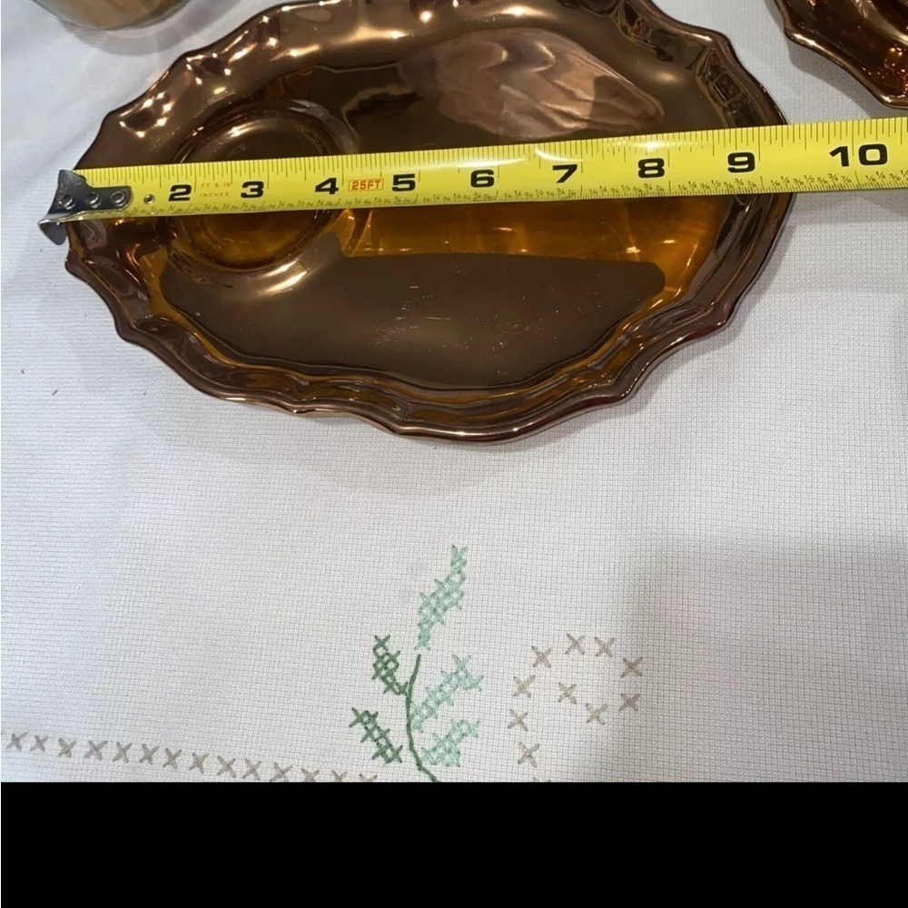 Vtg Italian PV Peasant Village Bronze Ceramic Plate w/ Matching Mug set of 2 - Picture 9 of 10